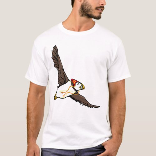 Puffin Wearing A Hat A Knitted Hat T_Shirt