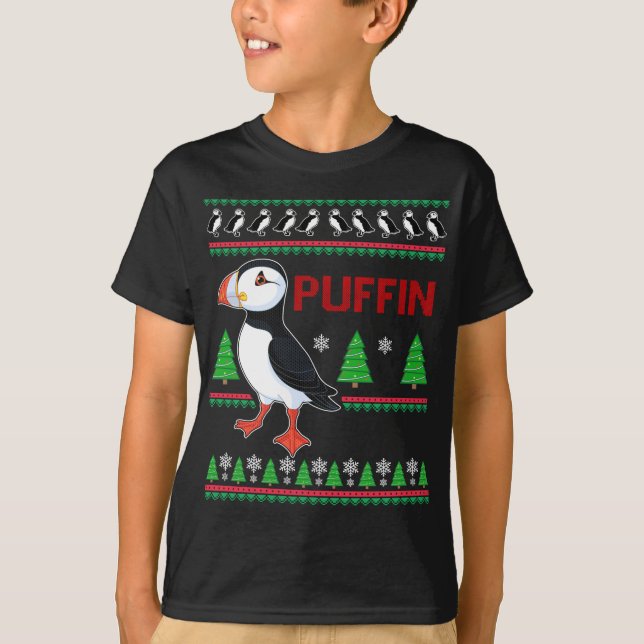 Puffin Xmas Ugly Sweater Puffins Lover Funny Cute (Front)