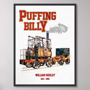 Puffing Billy Steam Train English Locomotive  Framed Art