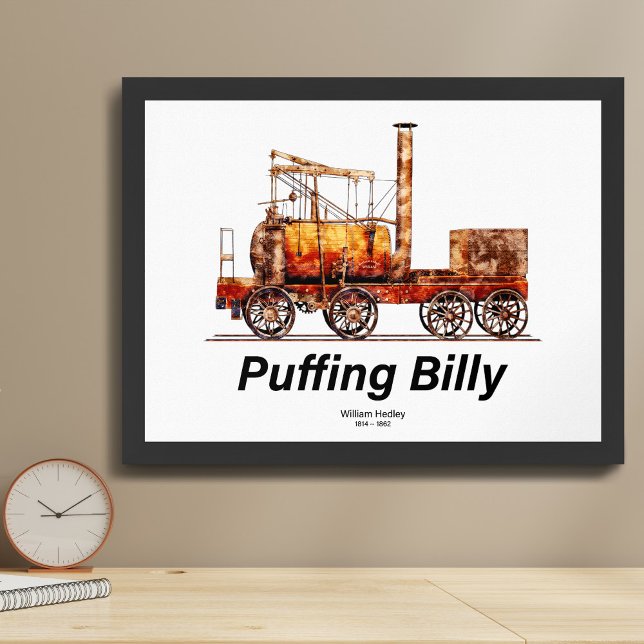 Puffing Billy Steam Train English Locomotive  Framed Art (Creator Uploaded)