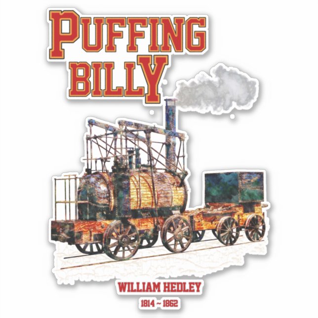 Puffing Billy Steam Train English Locomotive  Sticker (Front)