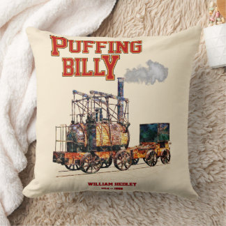 Puffing Billy Steam Train English Locomotive Throw Pillow