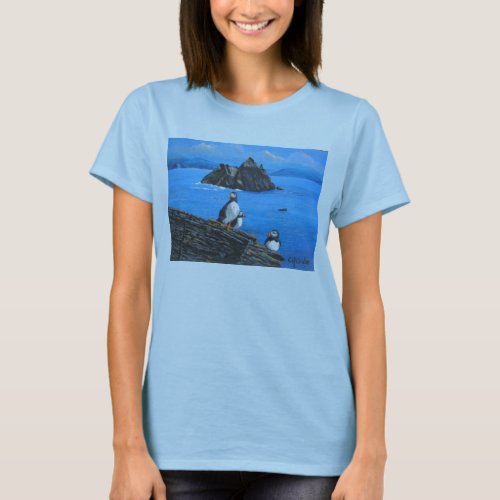 Puffins at Skellig Michael Ireland T_Shirt