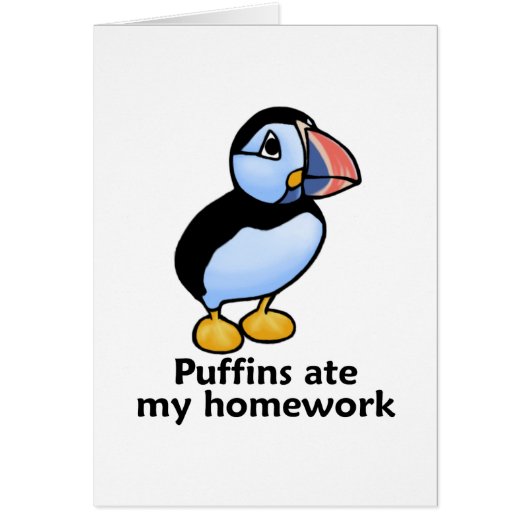 Puffins Ate my Homework Cards (Front)