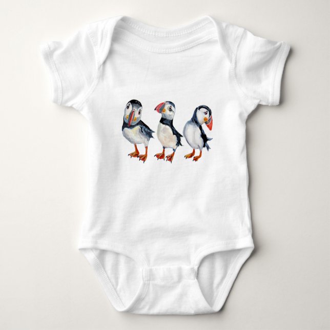 Puffins Baby Bodysuit (Front)