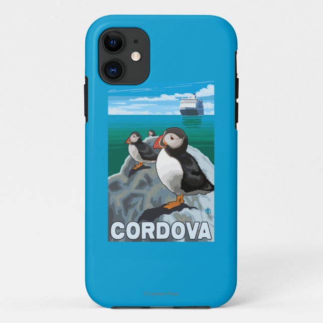 Puffins & Cruise Ship - Cordova, Alaska Case-Mate iPhone Case (Back)