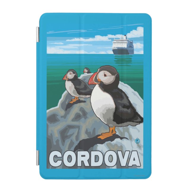 Puffins & Cruise Ship - Cordova, Alaska iPad Mini Cover (Front)
