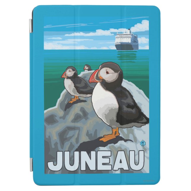 Puffins & Cruise Ship - Juneau, Alaska iPad Air Cover (Front)