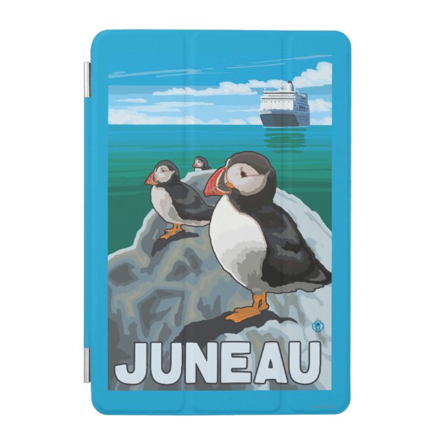 Puffins & Cruise Ship - Juneau, Alaska iPad Mini Cover (Front)