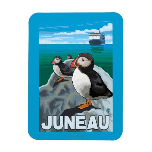 Puffins  Cruise Ship _ Juneau Alaska Magnet
