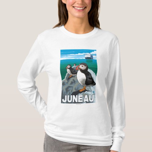 Puffins  Cruise Ship _ Juneau Alaska T_Shirt