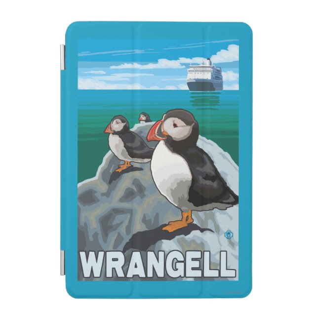 Puffins & Cruise Ship - Wrangell, Alaska iPad Mini Cover (Front)