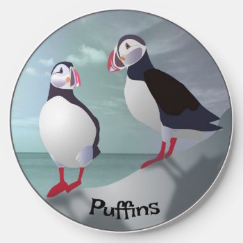 Puffins Design Wireless Charger by SjasisDesignSpace at Zazzle