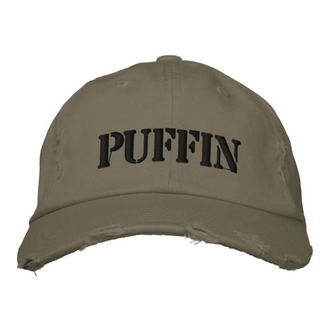 PUFFINS EMBROIDERED BASEBALL HAT (Front)