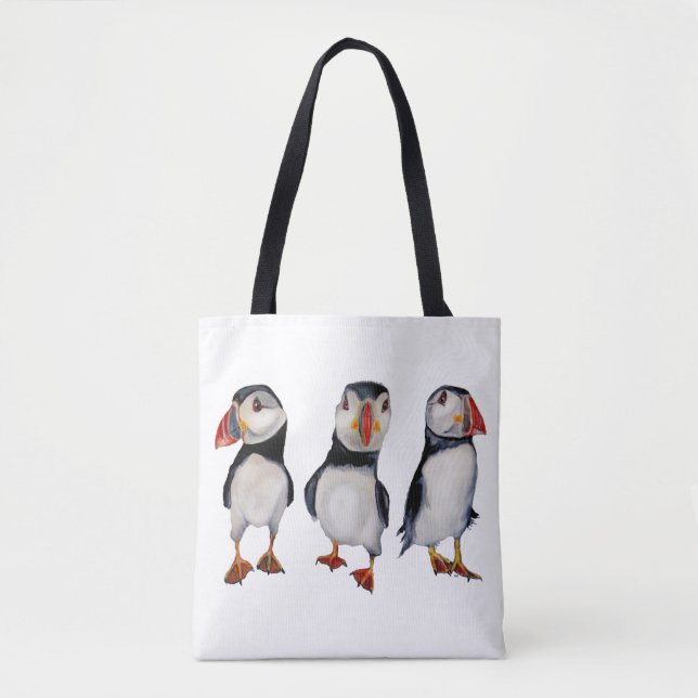 puffins in september tote bag (Front)