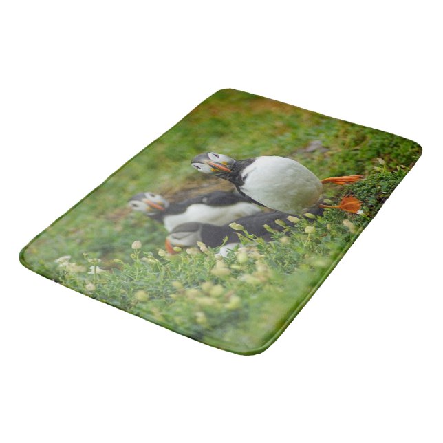 Puffins - little birds bath mat (Angled)