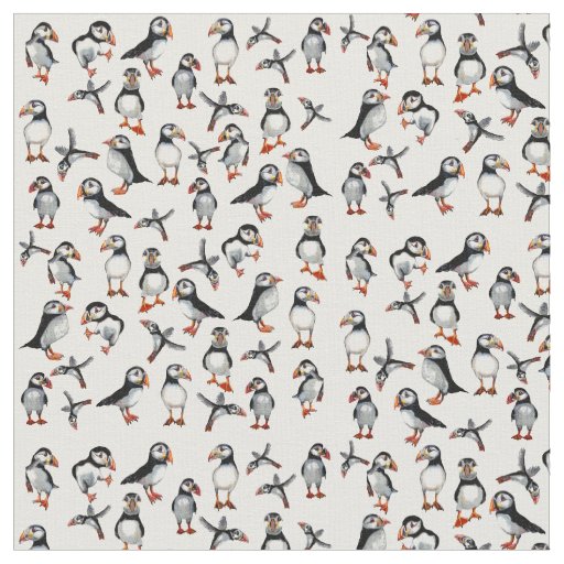 Puffins Pattern Fabric