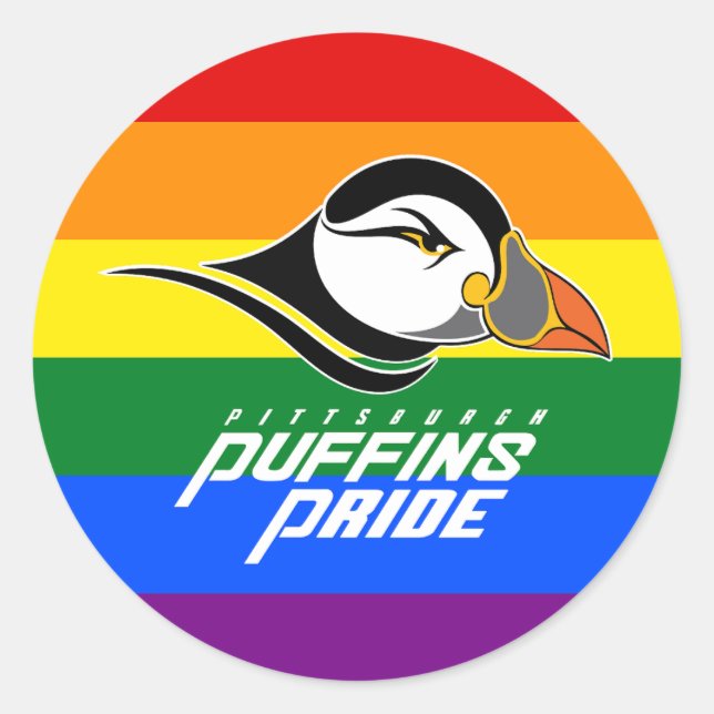 Puffins Pride Classic Round Sticker (Front)