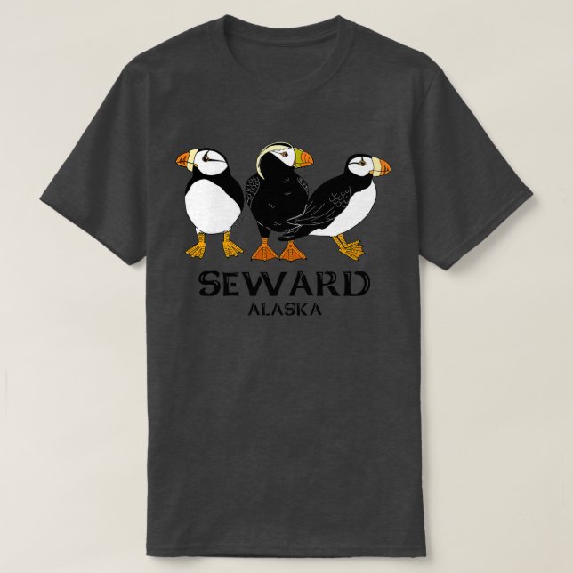 Puffins Seward AK T-Shirt (Design Front)