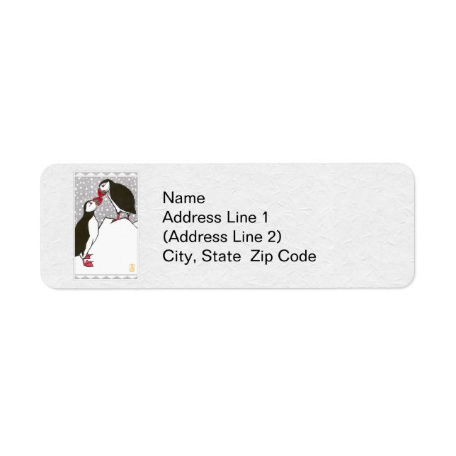 Puffins Winter Return Address Label (Front)