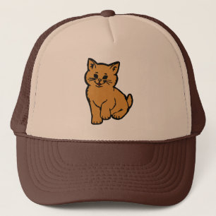 Puffy Cat – Orange Trucker Hat