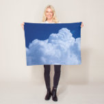 Puffy clouds in blue sky fleece blanket