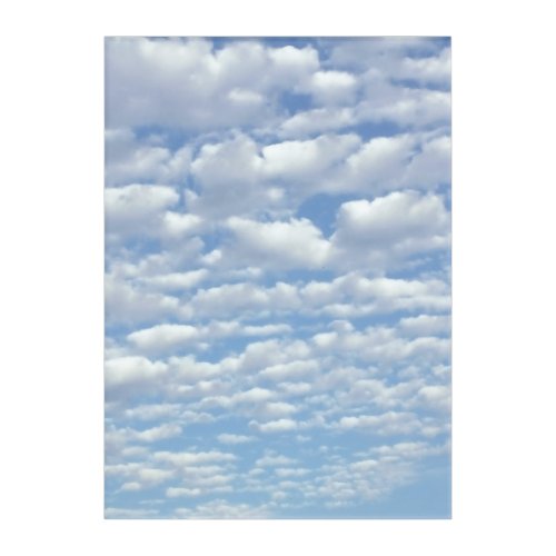 Puffy Clouds on Beautiful Blue Sky  Acrylic Print
