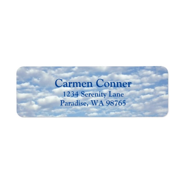 Puffy Clouds on Beautiful Blue Sky  Label (Front)