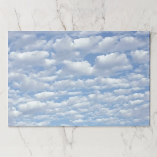 Puffy Clouds on Beautiful Blue Sky  Paper Pad (Front)