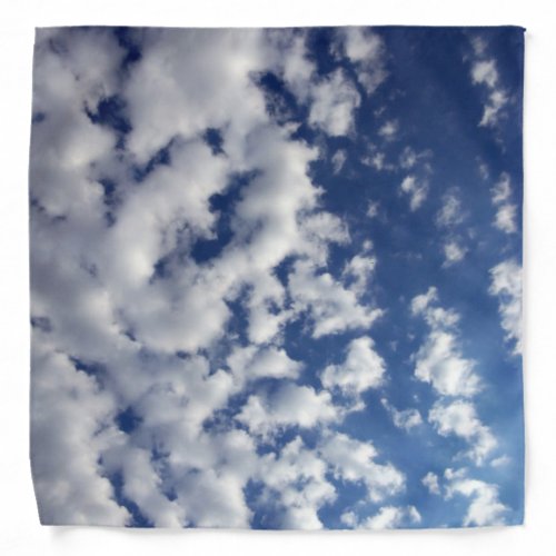 Puffy Clouds On Blue Sky Bandana