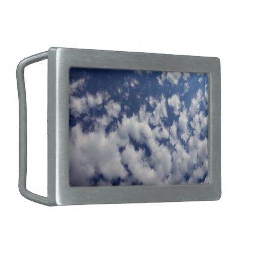 Puffy Clouds On Blue Sky Belt Buckle