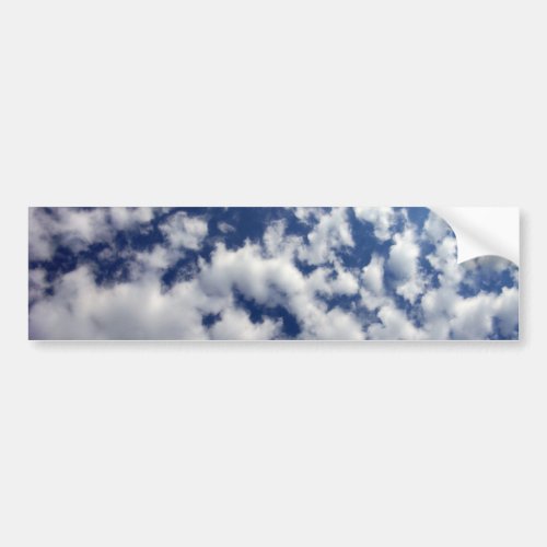 Puffy Clouds On Blue Sky Bumper Sticker