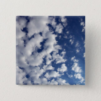 Puffy Clouds On Blue Sky Button