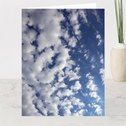 Puffy Clouds On Blue Sky Card