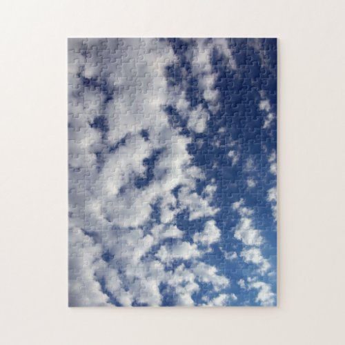 Puffy Clouds On Blue Sky Jigsaw Puzzle