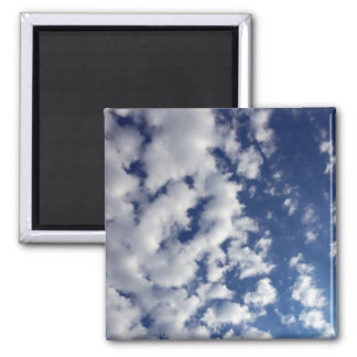 Puffy Clouds On Blue Sky Magnet