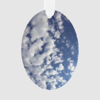 Puffy Clouds On Blue Sky Ornament
