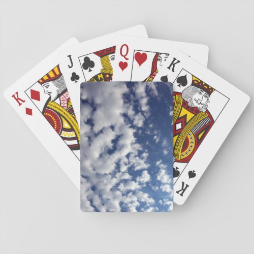 Puffy Clouds On Blue Sky Poker Cards