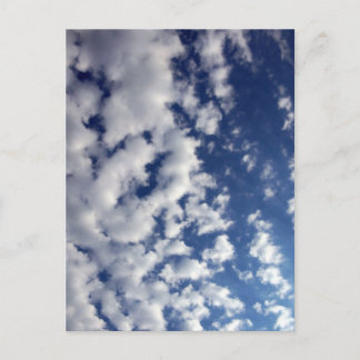 Puffy Clouds On Blue Sky Postcard