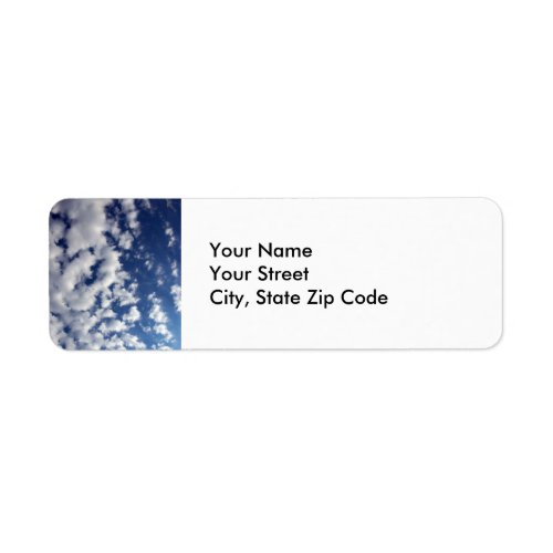 Puffy Clouds On Blue Sky return address label