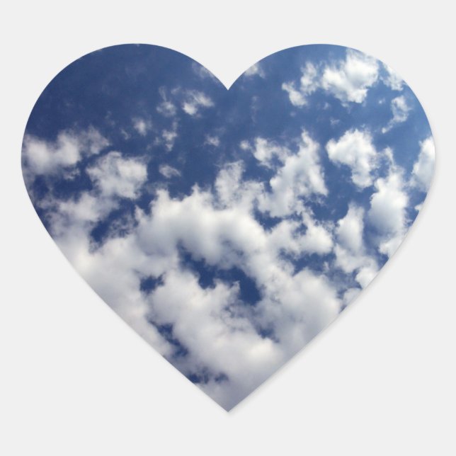 Puffy Clouds On Blue Sky Square Sticker (Front)