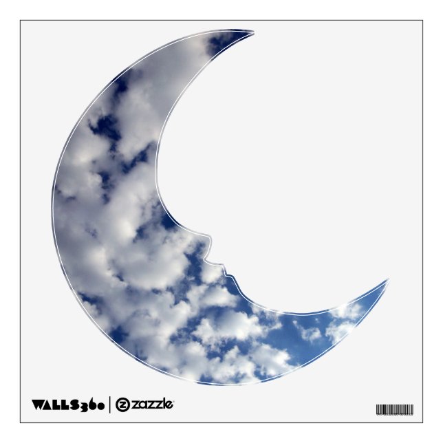 Puffy Clouds On Blue Sky Wall Sticker (Front)