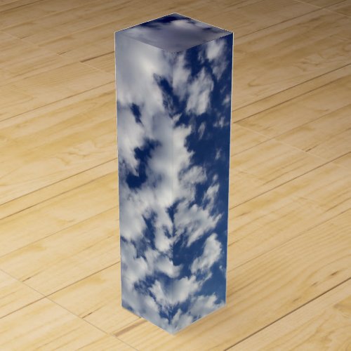 Puffy Clouds On Blue Sky Wine Gift Box