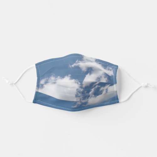 Puffy Cumulus Clouds in Blue Sky Adult Cloth Face Mask