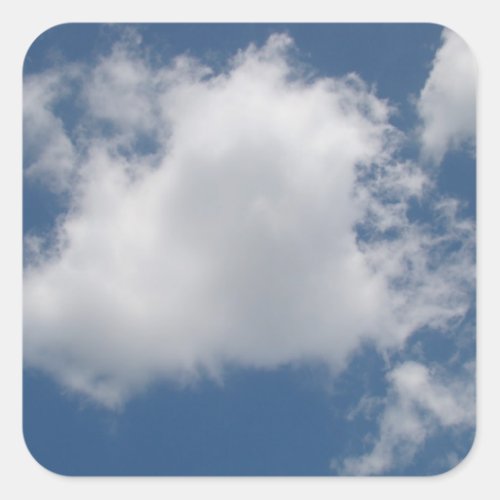 Puffy Cumulus Clouds in Blue Sky Square Sticker