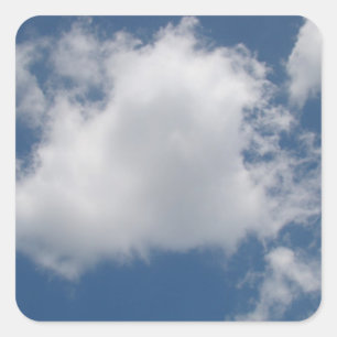 Puffy Cumulus Clouds in Blue Sky Square Sticker
