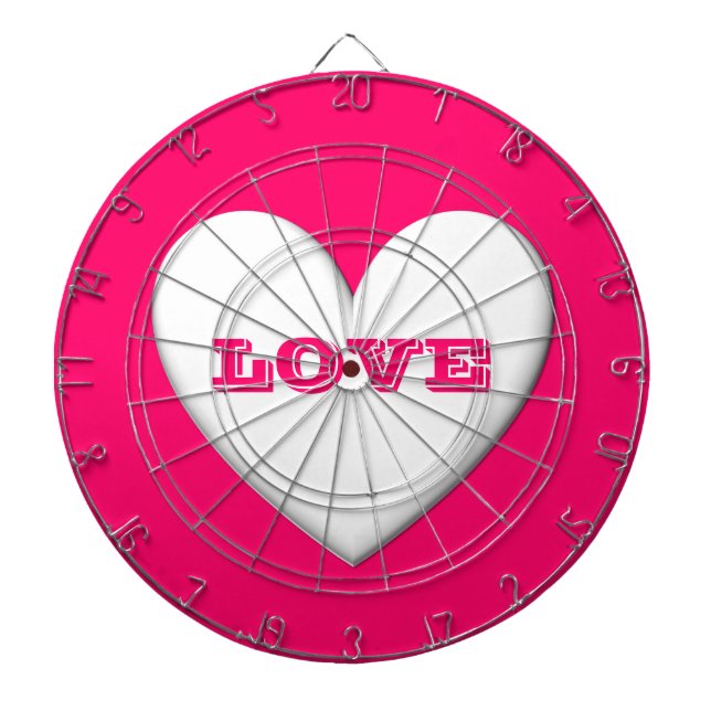 Puffy Heart Dartboard With Darts (Front)