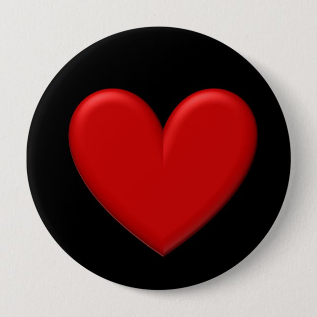 Puffy Heart Pinback Button (Front)