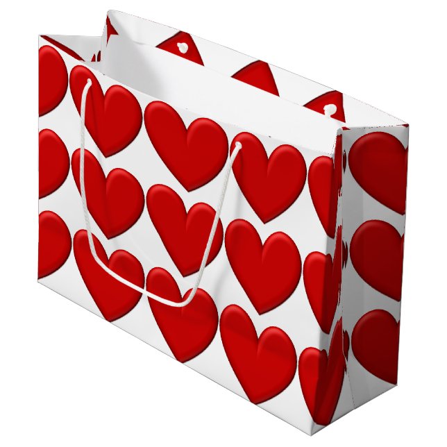 Puffy Hearts Large Gift Bag (Front Angled)