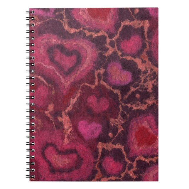 Puffy hearts romantic love pink red valentines day notebook (Front)